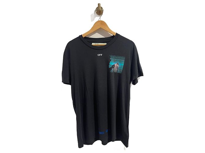 Off White Top OFF-WHITE T.International S Cotone Nero