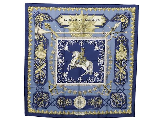 Hermès Carré 90 Blue Silk  ref.2141636