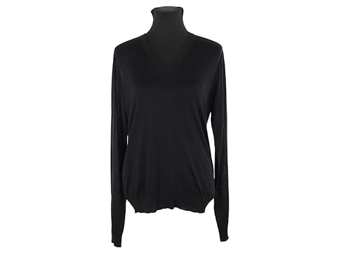 Hermès Schwarzer Seidenpullover