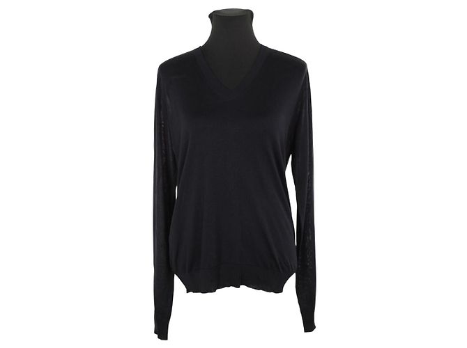Hermès Suéter de seda preta Preto