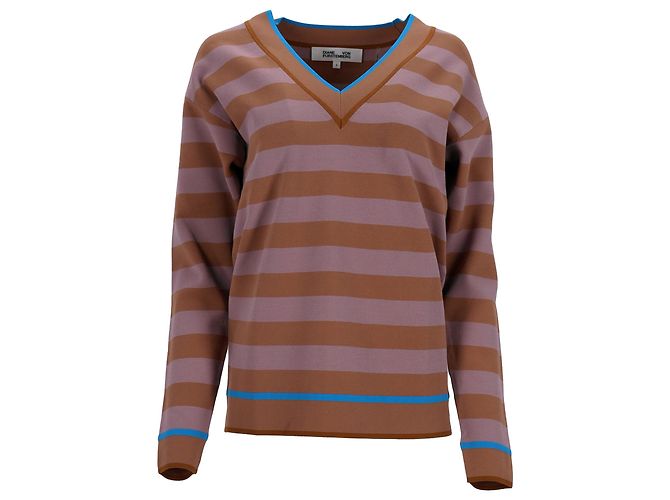 Gestreifter Pullover von Diane Von Furstenberg aus mehrfarbiger Viskose Mehrfarben