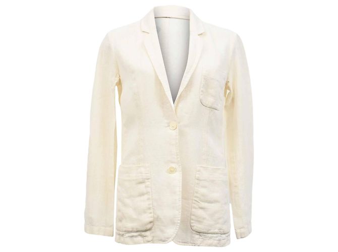 Blazer a un bottone Michael Kors in lino bianco Crudo