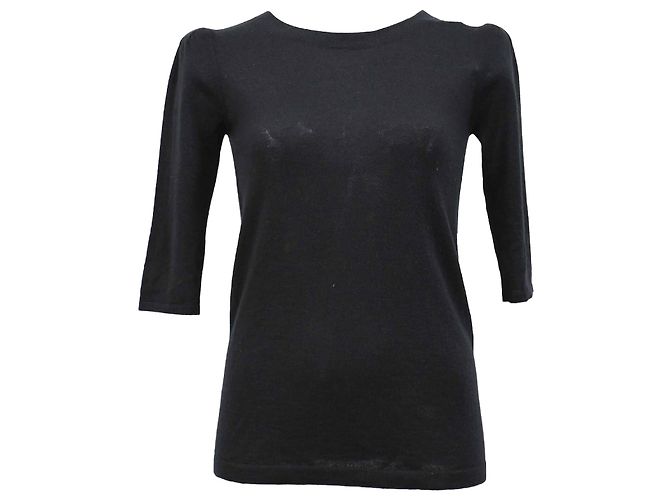 Valentino Garavani Valentino Dreiviertelarm-Top aus schwarzer Kaschmir