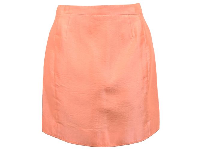 Falda Mini Balenciaga en Acetato Naranja Coral
