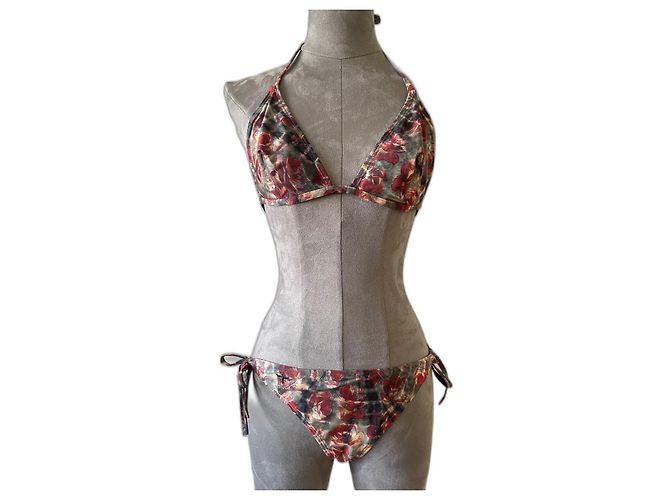 Dior Bikini Mehrfarbig mit Bienen Emblem Mehrfarben