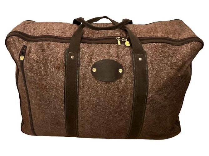 Autre Marque Borsa da viaggio Borbonese marrone in tessuto