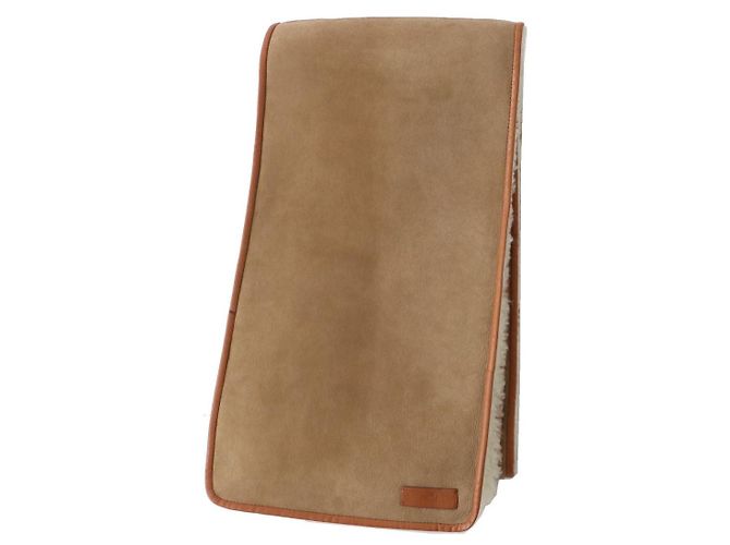 Trim Hermès Cachecol de shearling com acabamento em couro Hermes Marrom