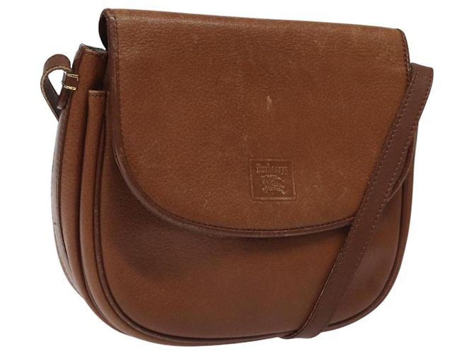 Autre Marque Bolsa de ombro Burberrys de couro marrom Auth ep8223
