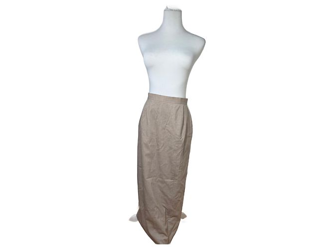 Vintage Givenchy Wool Skirt Gray 38/M Brown