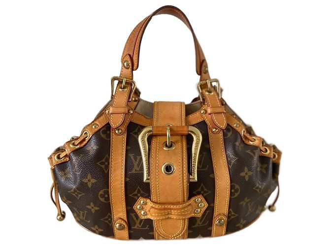 Louis Vuitton Theda Bolsa de mão Monogram em couro marrom