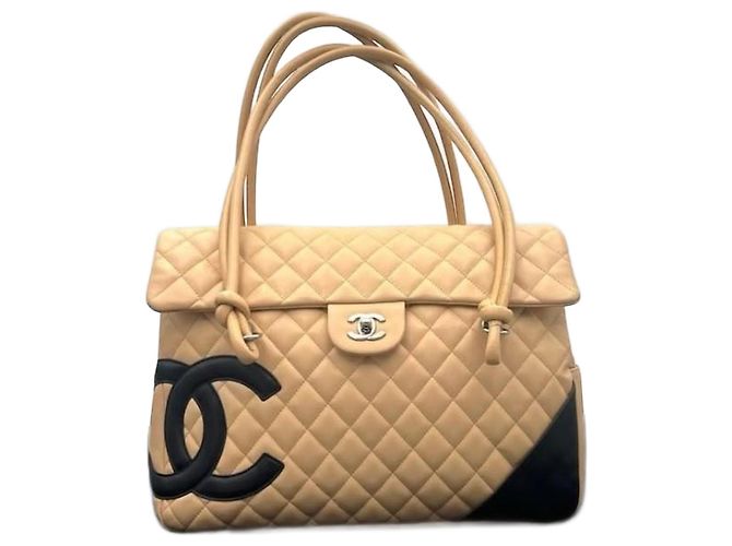 Borsa a tracolla Chanel Cambon CC – Beige e Nero