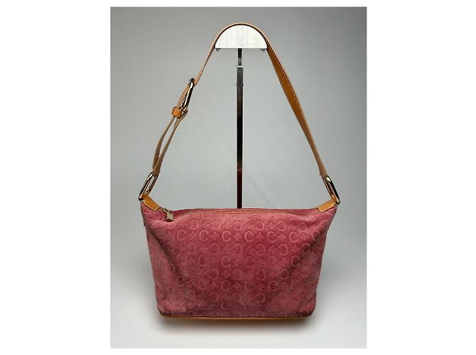Céline Sac en cuir velours Macadam vintage de Celine rose