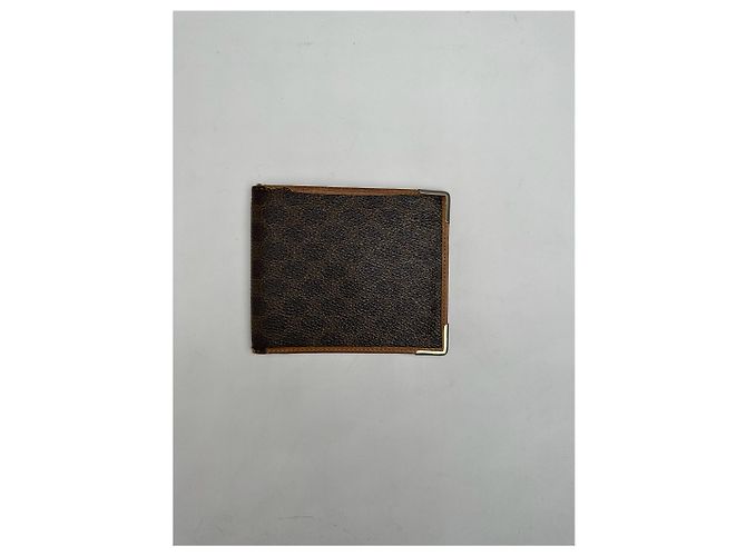 Céline Vintage Celine Monogram leather Card Holder / Flapable Wallet Brown