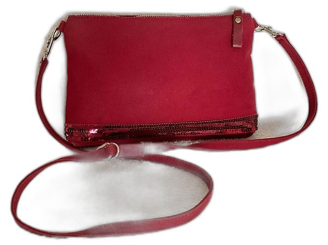 Bolsa de ombro Vanessa Bruno em couro bordeaux