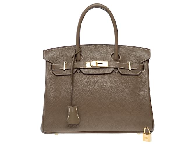Hermès Sac HERMES Birkin 30 en Cuir Étoupe - 102626 Taupe  ref.2144881