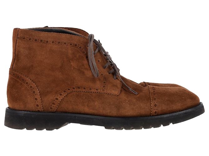 Botas Kensington com cadarço Tom Ford em camurça marrom