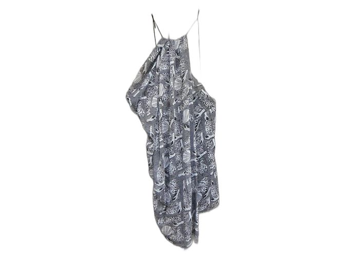 Acne Grey Printed Polyester Asymmetrical Dress