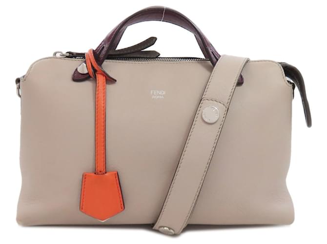 Fendi By The Way Medium Handbag Brown Dark red Leather  ref.2145153