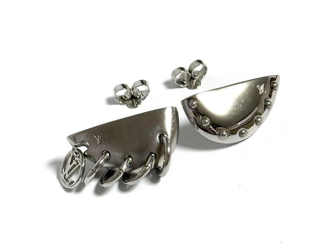 Pendientes biónicos asimétricos Louis Vuitton Plata