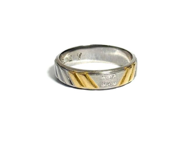 Céline Celine Men's Women's Triomphe Ring in Platinum