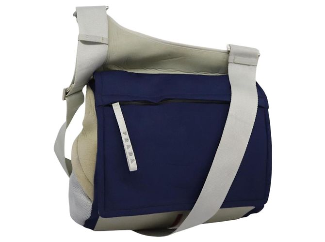 PRADA Borsa a Spalla Sportiva in Nylon Blu Auth bs23958
