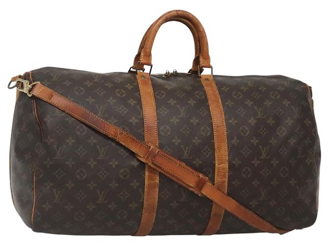 LOUIS VUITTON Monogram Keepall Bandouliere 55 Bolsa Boston M41414 LV Auth BD1228
