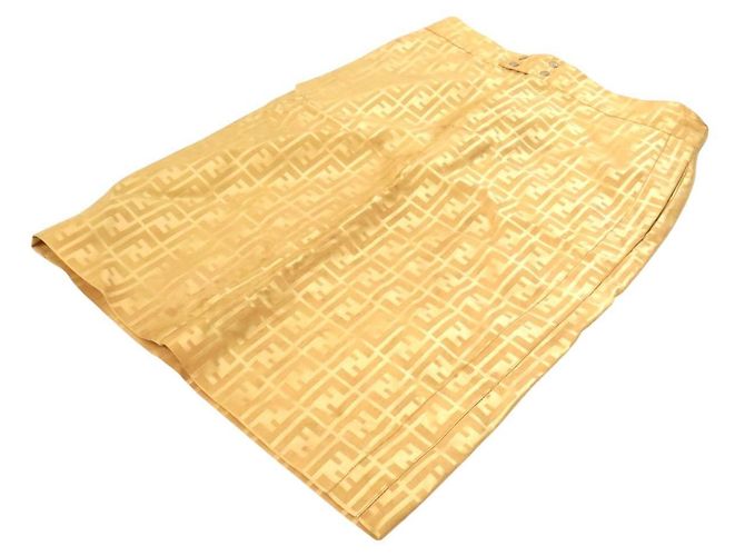 Falda Fendi Zucca Monogram Amarillo Beige