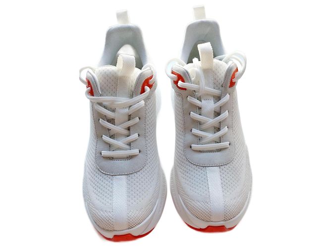Sneakers Hermès HOROS CHEVRE VELOUR Eggshell Bianco sporco