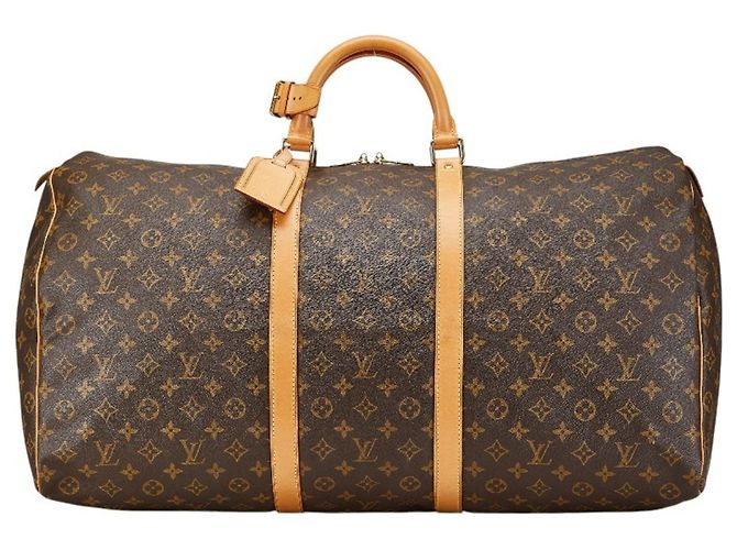 Borsa Boston Keepall 60 Monogram Louis Vuitton Marrone