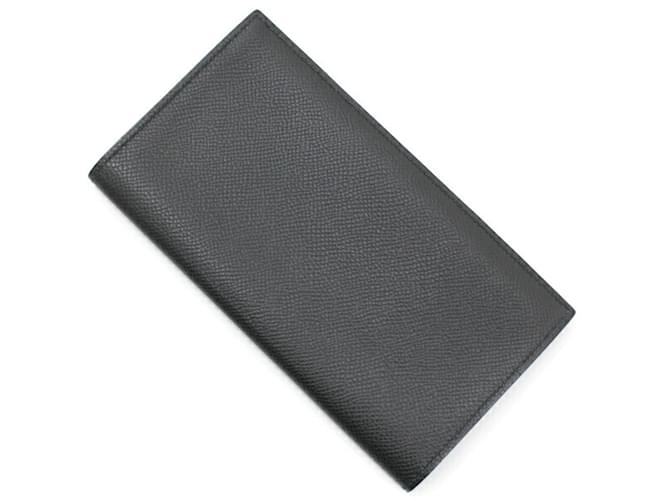 Hermès Hermes Black Epsom Leather Long Wallet  ref.2146308