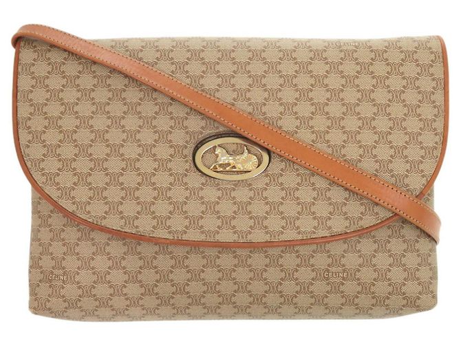 Céline Bolso de hombro beige Celine Macadam