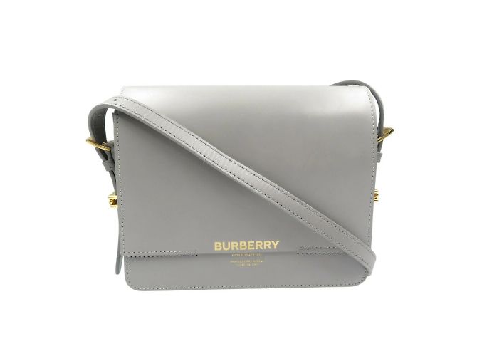 Bolsa de ombro de couro cinza Burberry Marrom