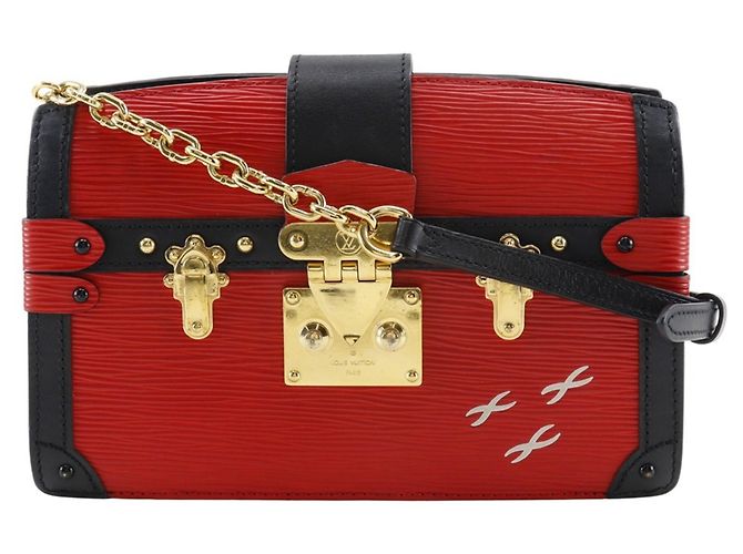 Clutch e borsa a spalla in pelle Epi Louis Vuitton Rosso