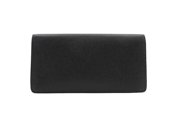 Louis Vuitton Taiga Long Wallet Black Leather  ref.2146750