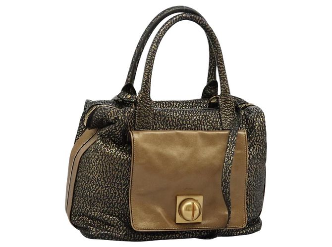 Chloé Chloe Handtasche Leder 2-Wege Gold Auth sw191 Golden