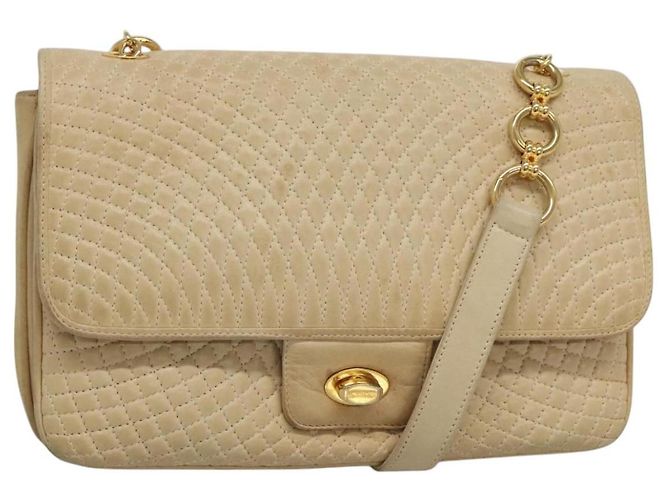 Bolso de Hombro BALLY de Cuero Beige Auth BD1284