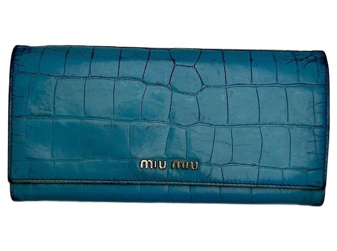 Vintage Miu Miu Leather Wallet Blue