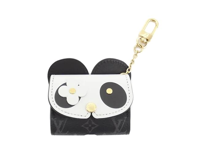 Louis Vuitton Monogram Eclipse Etui Earphones Case Black Leather Cloth  ref.2149257