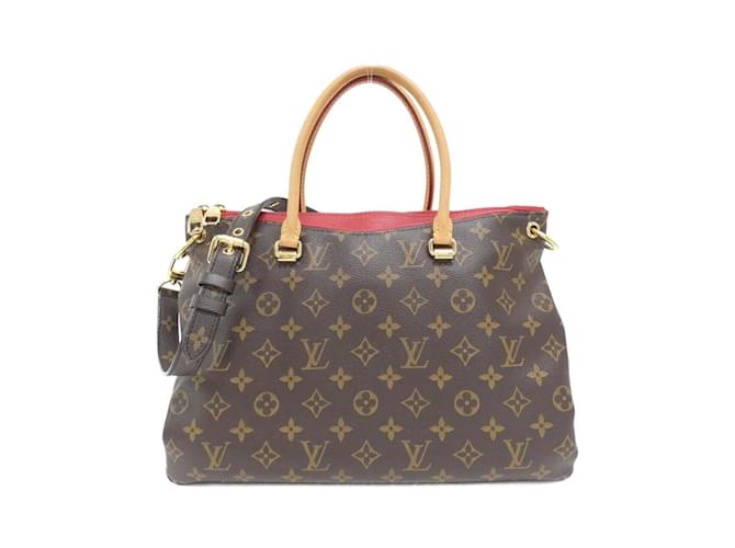 Louis Vuitton Monogram Pallas M41175 Handbag Brown Fuschia Cloth  ref.2149428