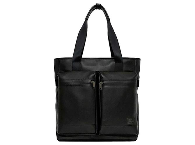 Freeman Porter Porter Yoshida Black Leather Tote Bag  ref.2149711