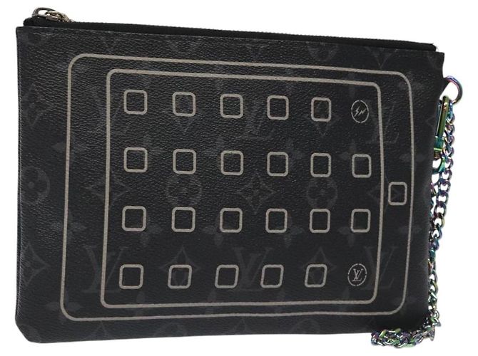 CUSTODIA PER IPHONE LOUIS VUITTON Monogram Eclipse Fragment M64449 LV Auth KD248 Monogramma