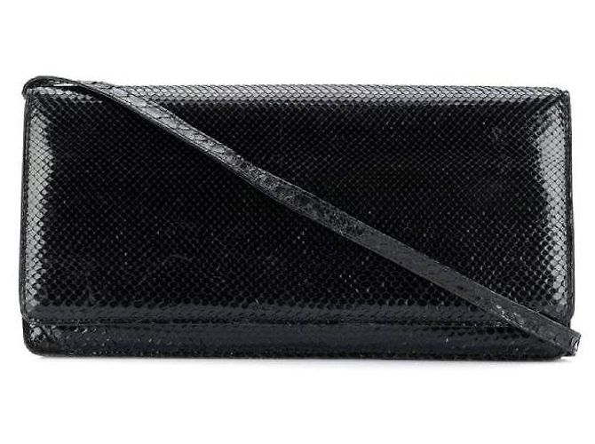 Autre Marque A.N.G.E.L.O. Vintage Cult Black Python Clutch - 2000s
