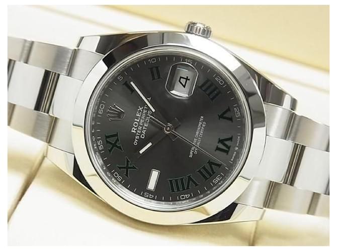ROLEX Datejust 41 Slate Roman Oyster Bracelet 126300 '25 unused Mens Silvery Steel  ref.2150611