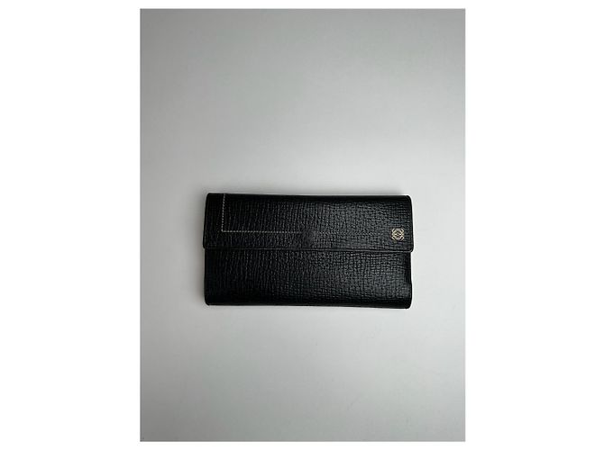 Vintage Loewe Madrid Leather Wallet Black