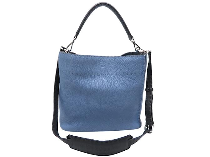 Sac à bandoulière Fendi Selleria Anna pour femmes Cuir Bleu  ref.2150784