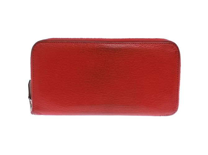 Hermès Hermes Azap Long Wallet in Red Chevre Leather