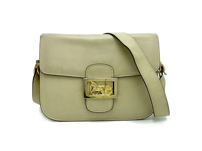 Céline Bolsa de ombro Celine Horsecarriage para mulheres Cru