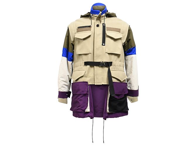 Sacai Melton Jacket in Beige Wool