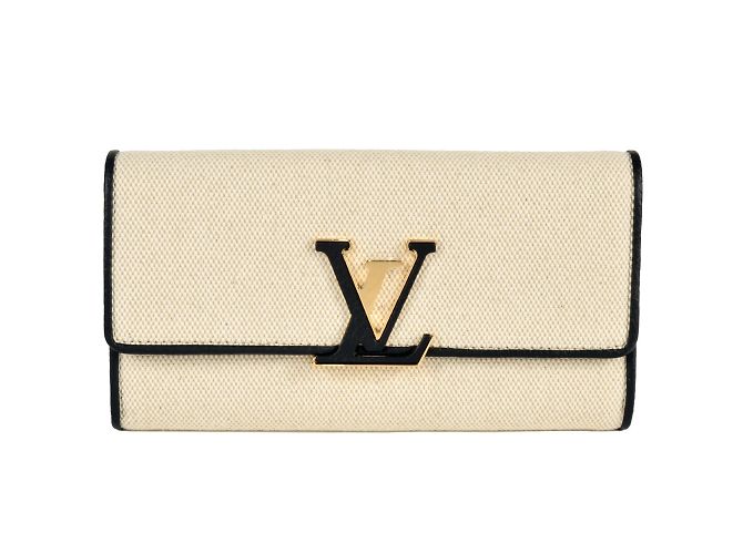 Cartera Larga Capucines de Louis Vuitton Negro Beige