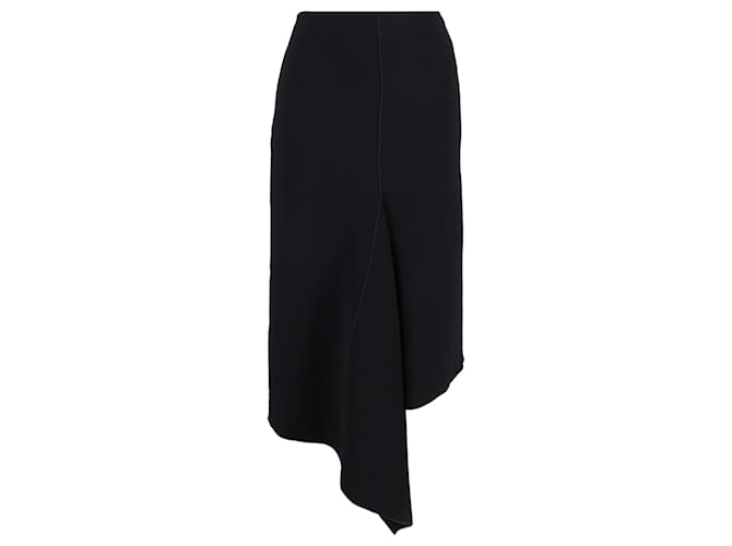 Autre Marque  Dion Lee Asymmetric Midi Skirt in Black Wool  ref.2151081